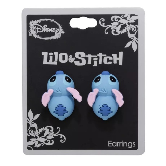 NWT Disney Lilo & Stitch Blue Stitch Biting Stud Earrings - Picture 1 of 4